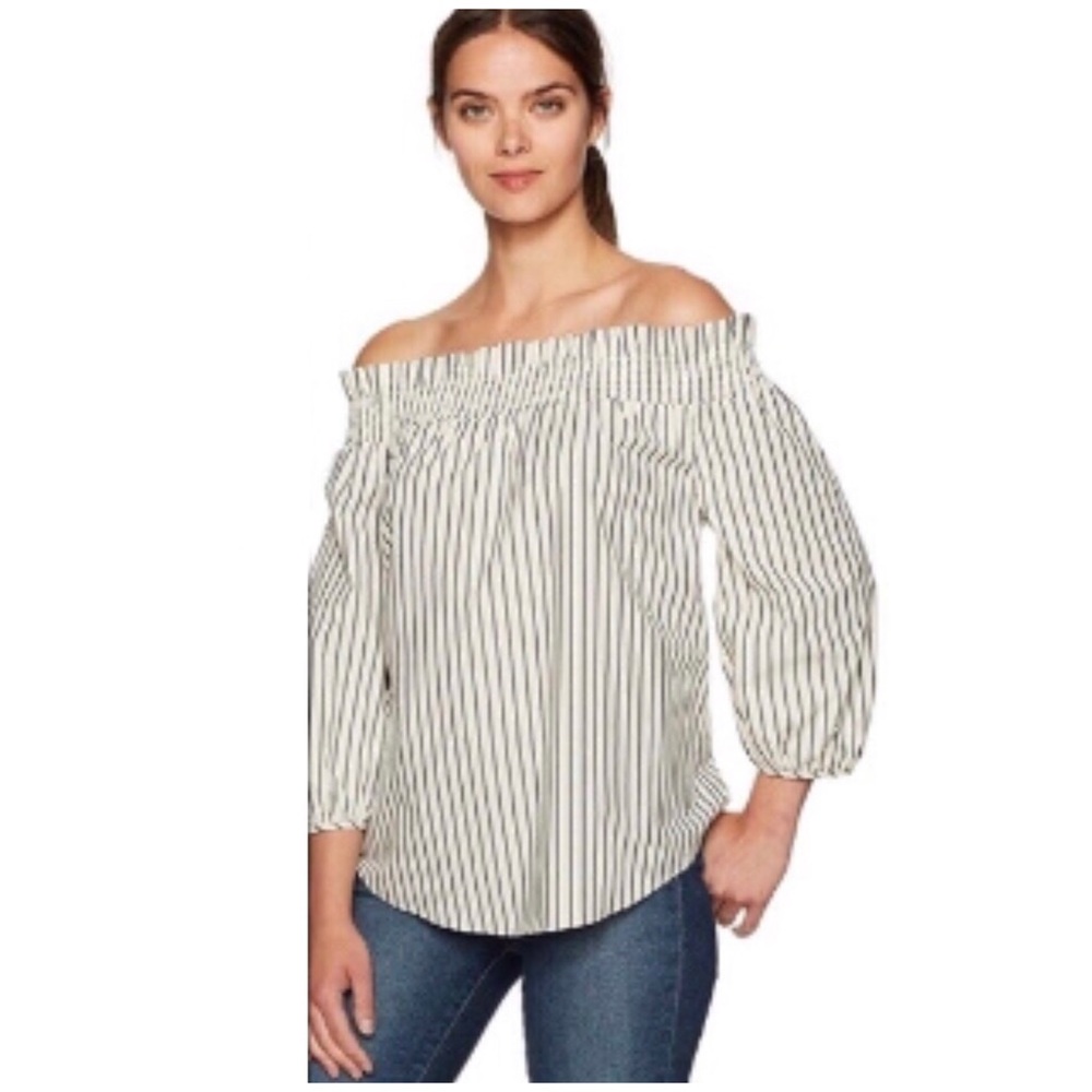 NWT Kensie Striped Off Shoulder Blouse